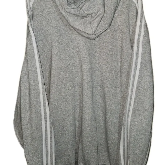 Mens Adidas Gray Hoodie with Blue Logo - Picture 2 of 3